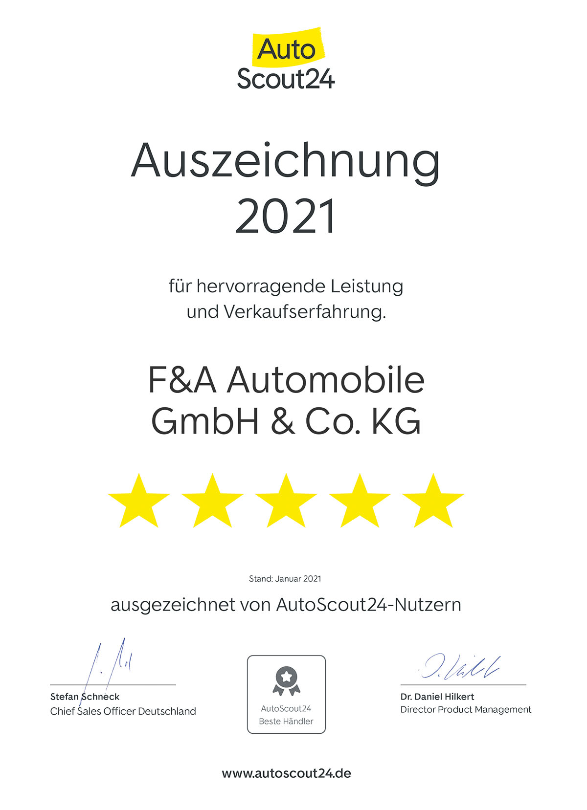 AutoScout24 Bewertung 2021